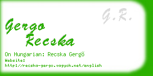 gergo recska business card